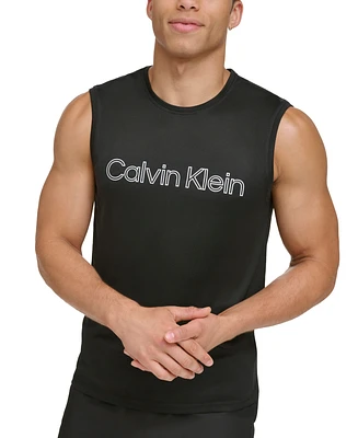 Calvin Klein Men's Sleeveless Rash Guard Performance Logo Tank