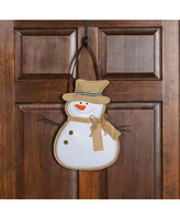 Evergreen Snowman Burlap Door Decor, 13.50x17.50"H