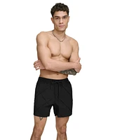 Dkny Men's Diamond Pintuck Performance 5" Volley Shorts