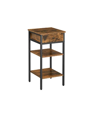Slickblue Tall Nightstand with Drawer and 2 Shelves