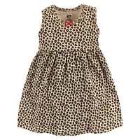 Hudson Baby Toddler Girls Quilted Cardigan and Dress, Leopard Red