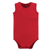 Hudson Baby Boys Cotton Sleeveless Bodysuits 5pk, Captain, 18-24 Months