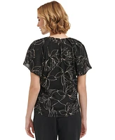 Calvin Klein Women's Short Sleeve Printed Top