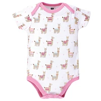 Hudson Baby Baby Girls Hudson Cotton Bodysuits 5pk Llama, 9-12 Months