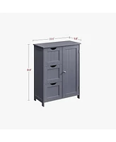 Slickblue Bathroom Storage Cabinet, Floor Cabinet with 3 Large Drawers and 1 Adjustable Shelf