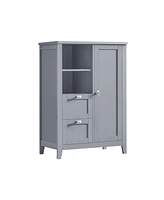 Slickblue Bathroom Floor Storage Cabinet With Adjustable Shelves
