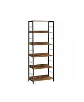 Slickblue 6-tier Bookshelf, Bookcase For Office, Shelving Unit, With Back Panels