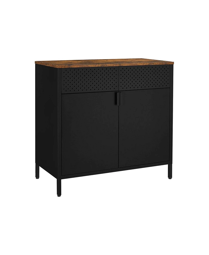 Slickblue Storage Sideboard With Adjustable Shelves, Floor Cupboard, Steel Frame