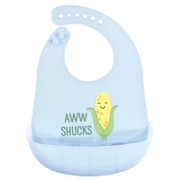 Hudson Baby Infant Boy Silicone Bibs 3pk, Veggies, One Size