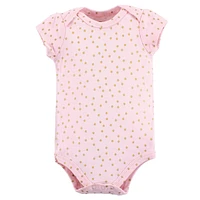 Little Treasure Baby Girls Cotton Bodysuits 5pk, Princess, 12-18 Months