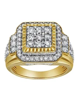 LuvMyJewelry Bigg Boss Natural Certified Diamond 2.04 cttw Round Cut 14k Yellow Gold Statement Ring for Men