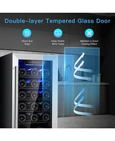 Sugift 15 Inch 30-Bottle Wine Cooler with Temperature Memory