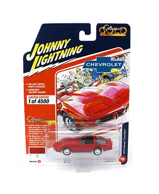 Johnny Lightning 1/64 Classic Gold 1979 Chevrolet Corvette, Red