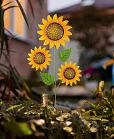 Glitzhome 48.25"H Fall Metal Sunflowers Yard Stake