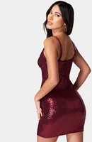 bebe Women's Disco Dot Mini Slip Dress