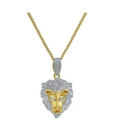 LuvMyJewelry King of the Jungle Natural Round Cut Diamond Pendant(0.09 cttw) in 14k Yellow Gold for Women & Men
