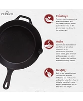 Cuisinel Cast Iron Skillet Set - 4-Piece Chef Pan - 6" + 8" + 10" + 12"-Inch