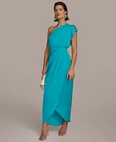 Donna Karan Women's Asymmetric Draped Sleeveless Gown