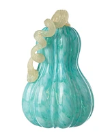 Glitzhome 8.5"H Fall Turquoise Glass Gourd
