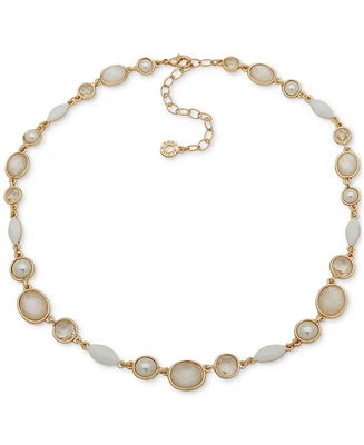 Anne Klein Gold-Tone Stone Collar Necklace, 16" + 3" extender