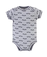 Touched by Nature Baby Boys Organic Cotton Bodysuits 5pk, Mr. Moon, 3-6 Months