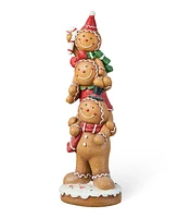 Glitzhome 29.25"H Christmas Mgo Stacked Gingerbread Man Porch Decor