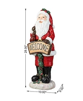 Glitzhome 28''H Mgo Christmas Santa Porch Decor