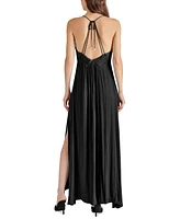 Steve Madden Women's Brianna Smocked Tie-Back Maxi Dress