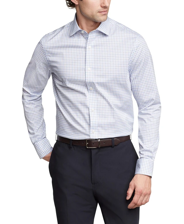 slim fit dress slacks TOMMY HILFIGER Men's Slim Fit Plain Stretch Cotton Poplin Long Sleeve –  HIPPO US Brands main image 0