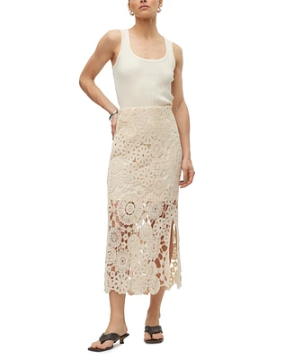 Vero Moda Women's Lili High-Rise Crotchet Midi Skirt