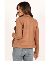 Petal and Pup Womens Spencer Faux Suede Moto Jacket