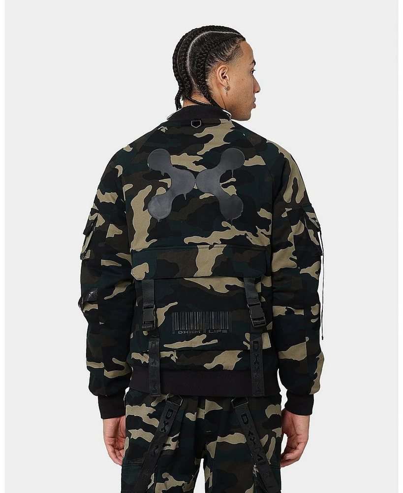 Dxxmlife Men's L-4 A Camo Utility Bomber Jacket