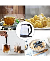 Zulay Kitchen Borosilicate Glass Electric Kettle with Blue Led Light