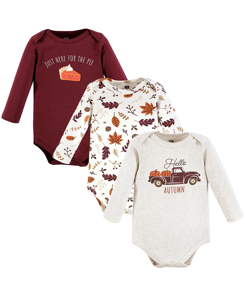 Hudson Baby Baby Boys Unisex Baby Cotton Long-Sleeve Bodysuits, Hello Autumn