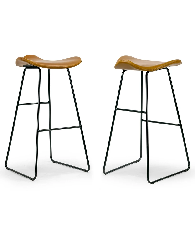 Glamour Home 29.5" Aoi Polyester, Metal Barstool