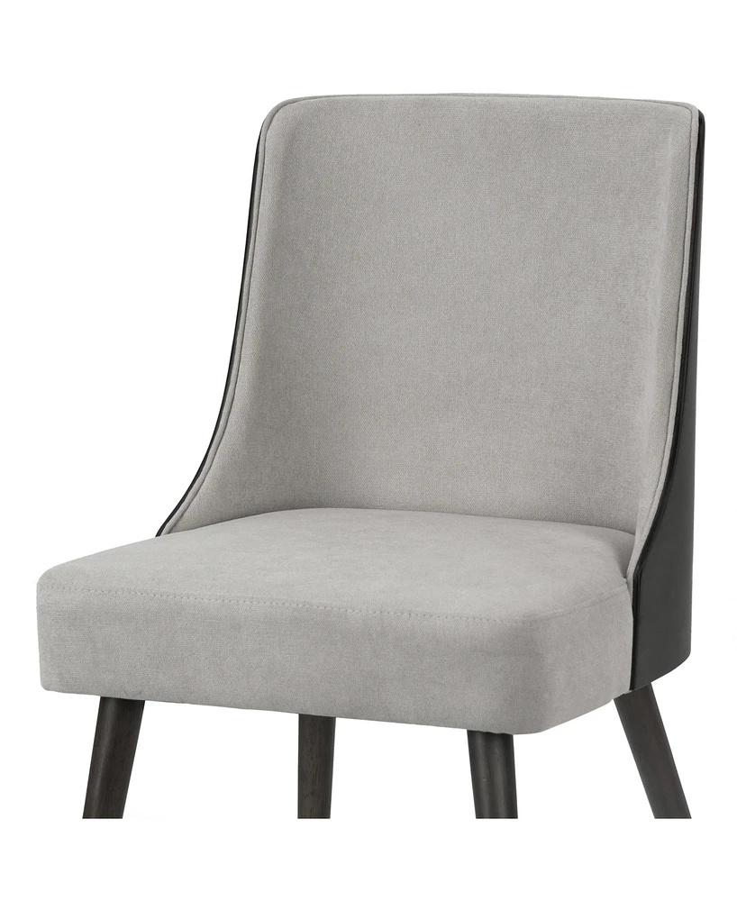 Glamour Home 33.86" Asma Rubberwood, Fabric Dining Chair