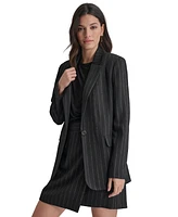 Dkny Women's Striped One Button Blazer