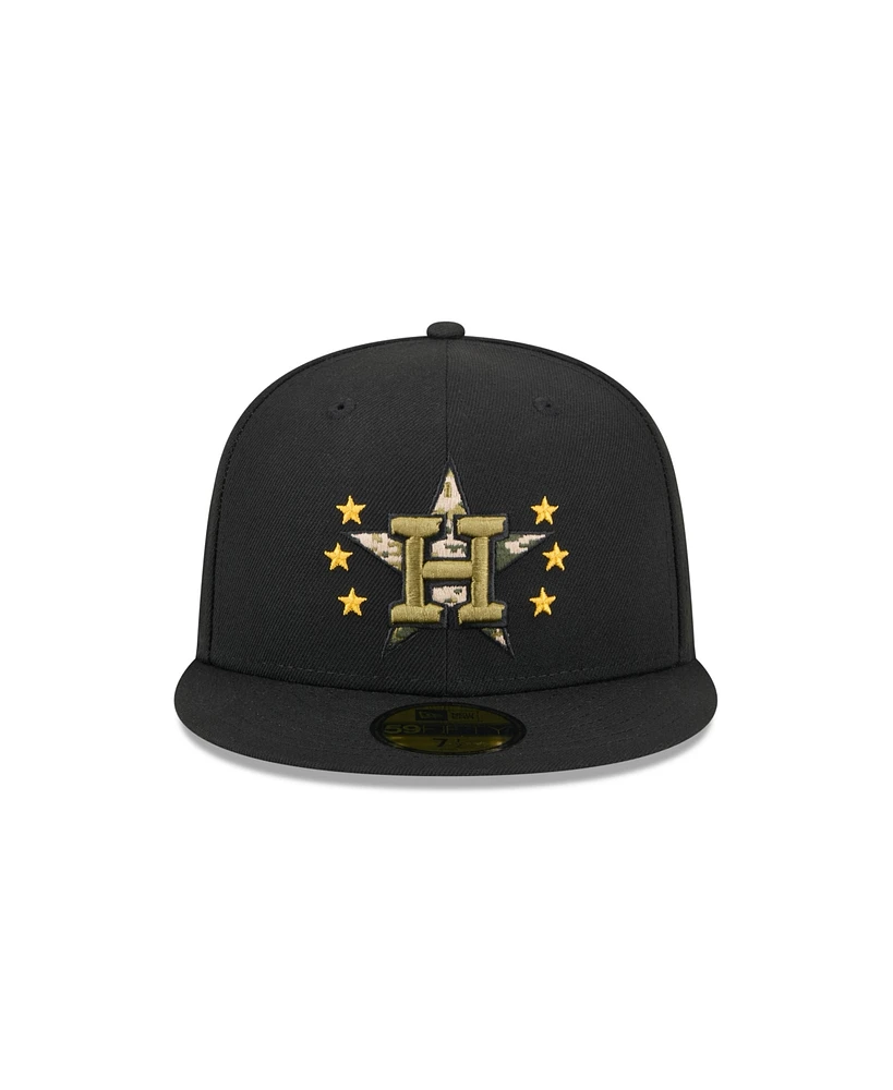 New Era Men's Black Houston Astros 2024 Armed Forces Day On-Field 59FIFTY Fitted Hat