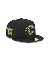 New Era Men's Black Cleveland Guardians 2024 Armed Forces Day On-Field 59FIFTY Fitted Hat