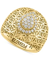 Effy Diamond Teardrop Cluster Floral Lattice Statement Ring (1/3 ct. t.w.) in 14k Gold