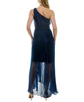 Taylor Women's Asymmetric One-Shoulder Pleated Organza Gown