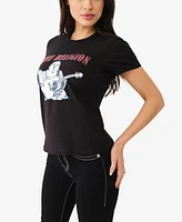 True Religion Women's Buddha Slim Crew Tee