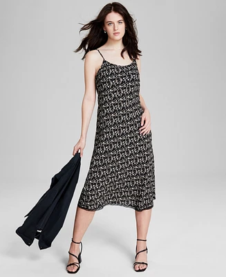 And Now This Women's Floral-Print Lace-Trim Midi Dress, Created for Macy's