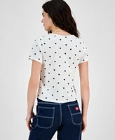 Disney Juniors' Mickey Mouse Lace-Trim Baby Tee