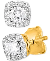 Lab-Created Diamond Halo Stud Earrings (1/2 ct. t.w.) Sterling Silver or 14K Gold-Plated