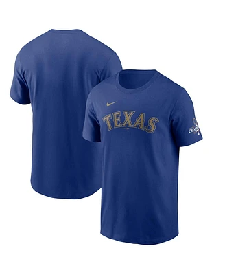 Nike Men's Royal Texas Rangers 2024 Gold Collection Wordmark T-Shirt