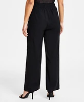 Bar Iii Women's Draped High-Rise Wide-Leg Cargo Pants, Created for Macy's