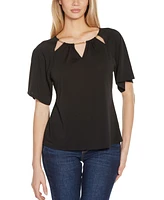 Belldini Women's Cutout Detail Knit Top