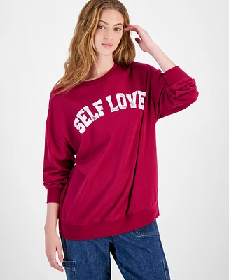 Rebellious One Juniors' Self Love Fleece Sweatshirt