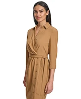 Calvin Klein Women's Tie-Waist Button-Front Dress